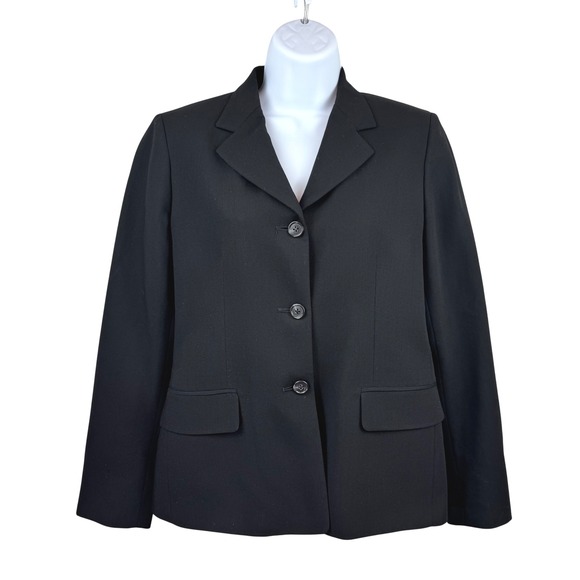 Brooks Brothers Blazer Jacket Petite Size 6 Black Wool Career Academia Business - Picture 2 of 16